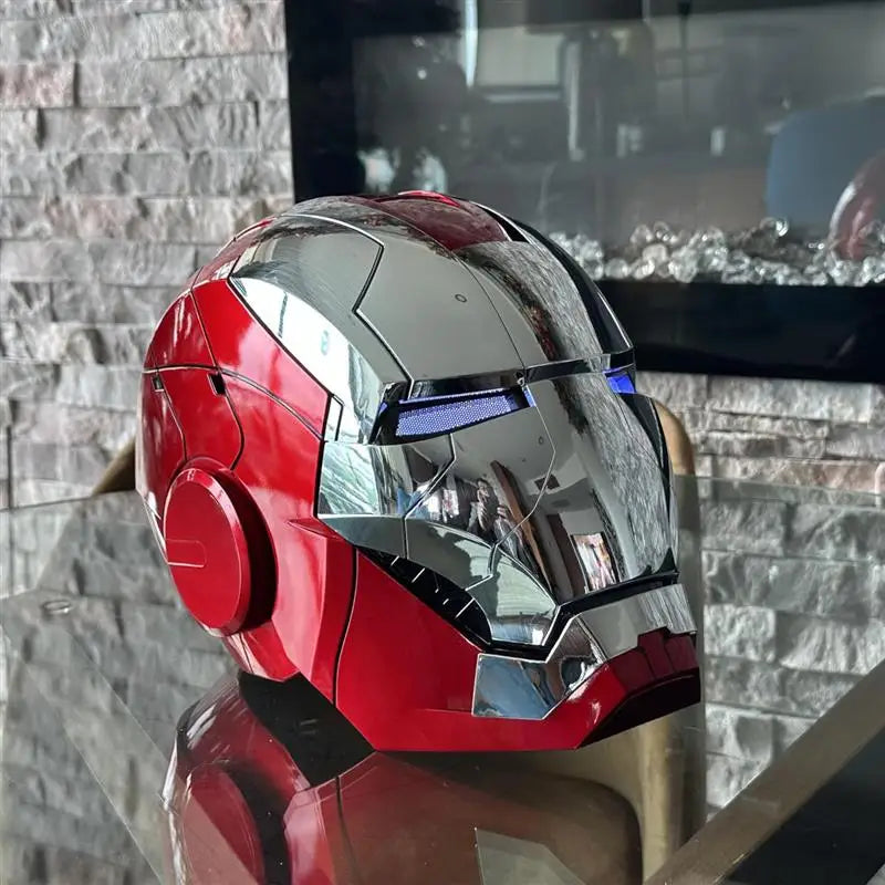 Marvel 1/1 Iron Man Autoking MK5 MK50 Helmet Remote Voice Control Ironman Automatic Helmet Mask With Led Light Figure Boys Gifts