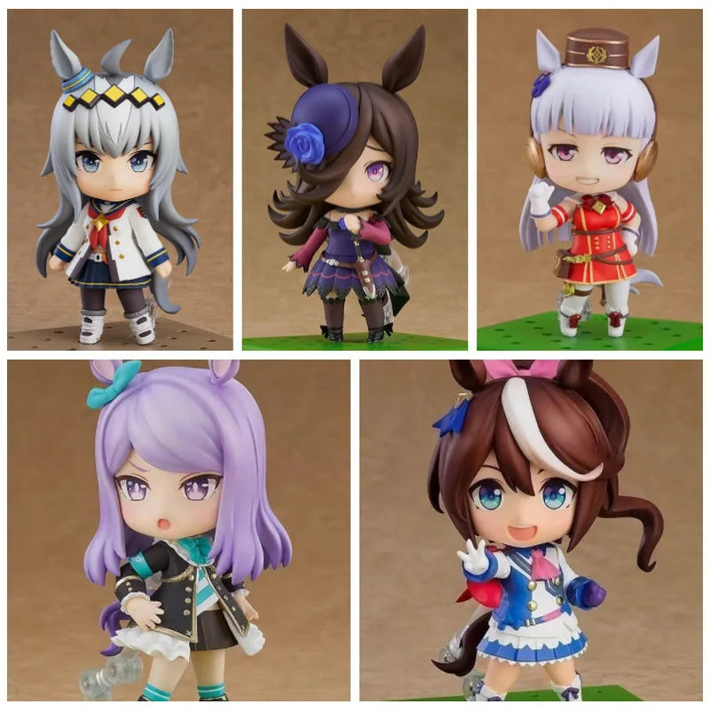 Q-Version Pretty Derby Series Anime Character Face Action Figure Desktop Decor Surprise Kawaii Girl Exquisite Toy Model Gifts