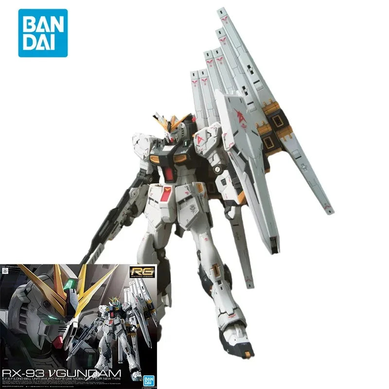 Bandai Original GUNDAM Anime Model RG 1/144 RX-93 VGUNDAM Action Figure Assembly Model Toys Collectible Ornaments for Children