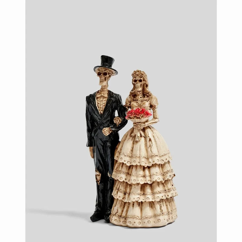 Novelty Gift Groom Bride Newlyweds Cake Girl Skull Dark Halloween Family Desktop Decoration Office Desktop Handmade Decoration
