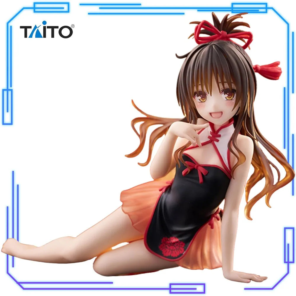 In Stock Taito Original Genuine To Love-Ru Darkness Desktop Cute Figure Yuuki Mikan Chinese Dress Ver. 13cm Model Toy Figures