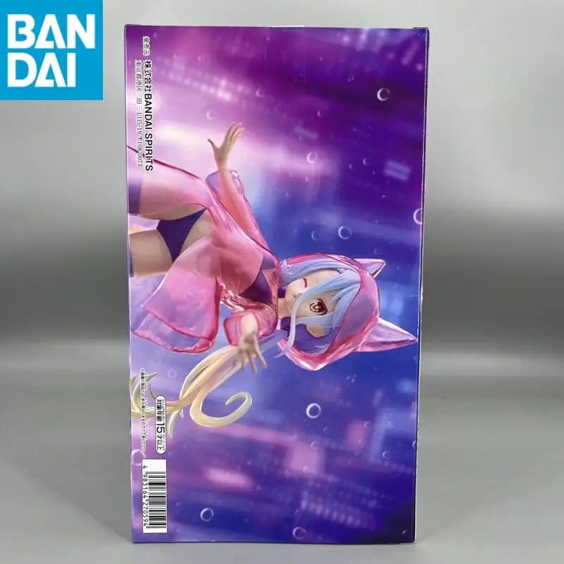 Original BANDAI NAMCO BANPRESTO NO GAME NO LIFE ESPRESTO Glittery raincoat Shiro PVC Genuine Figure Model Collector Figurine Toy