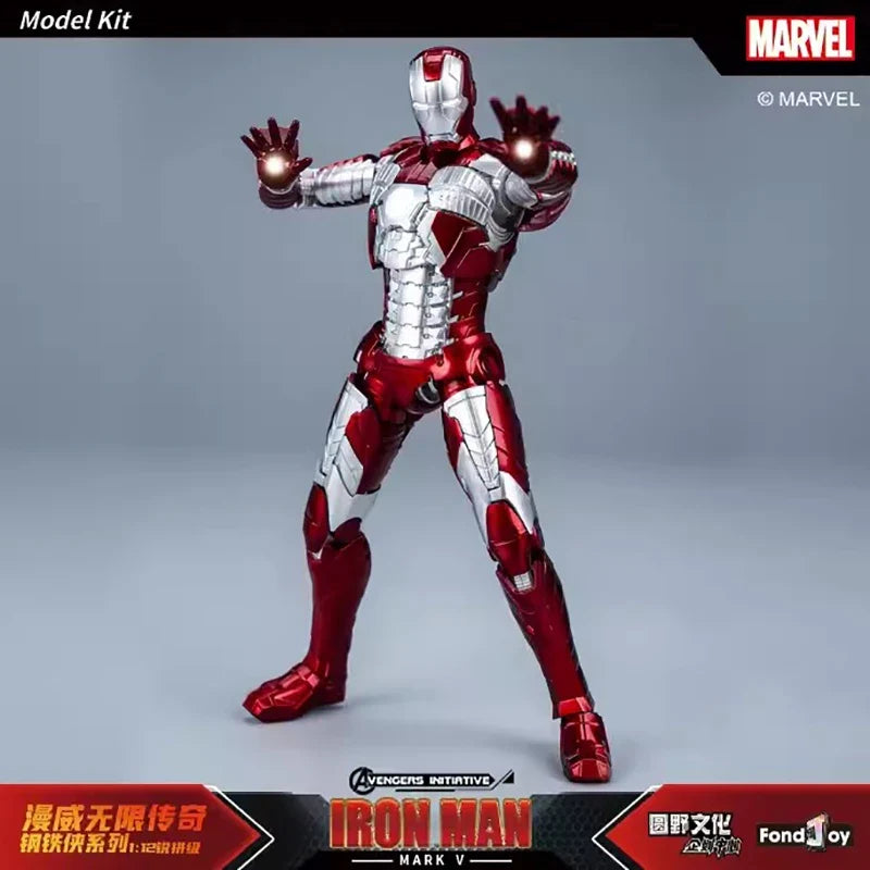 Fondjoy Ironman Iron Man MK5 Joints Moveable Action Figures Toys 15cm ABS Material 1/12 Scale Boy Birthday Gifts Hoilday Gifts