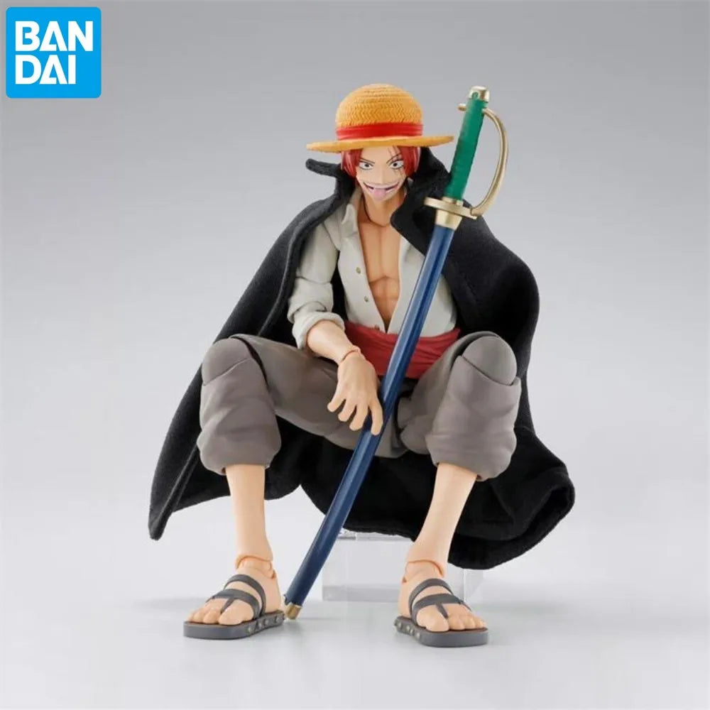 Stock Bandai Original Anime Figure One Piece S.H.Figuarts SHANKS & MONKEY.D.LUFFY -CHILDHOOD Action Figurine Toys Model Doll