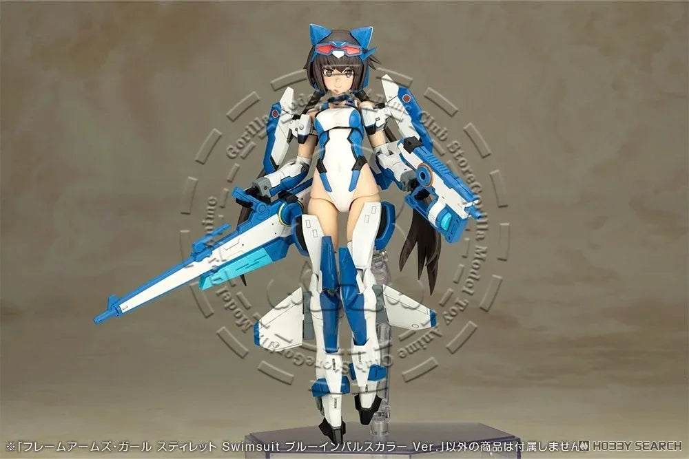 In Stock Original KOTOBUKIYA Frame Arms Girl Stylet Swimsuit BLUE IMPULSE COLOR Ver. 160mm Anime Action Figure Model Kit Toy