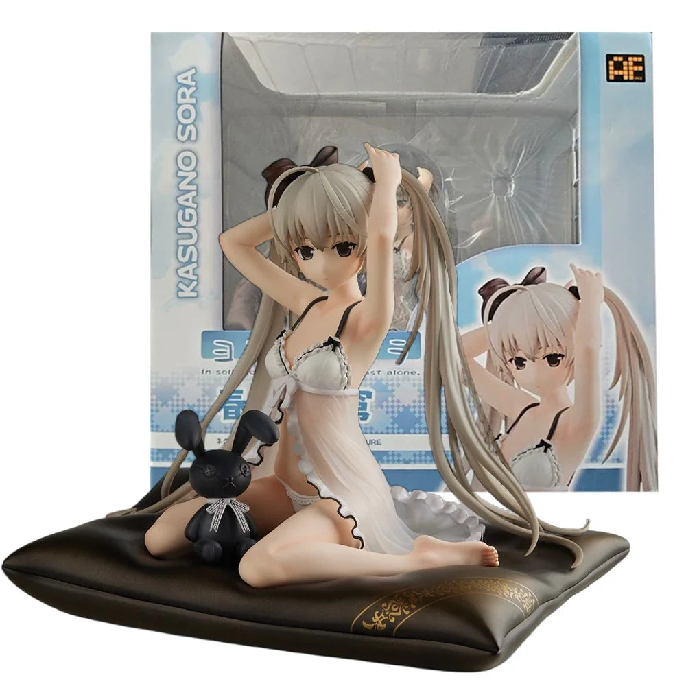 Anime Yosuga no Sora Kasugano Sora FigureSitting Status Pajamas Dress Up Model Toys Doll Aciton Figure PVC Desktop Ornament Gift
