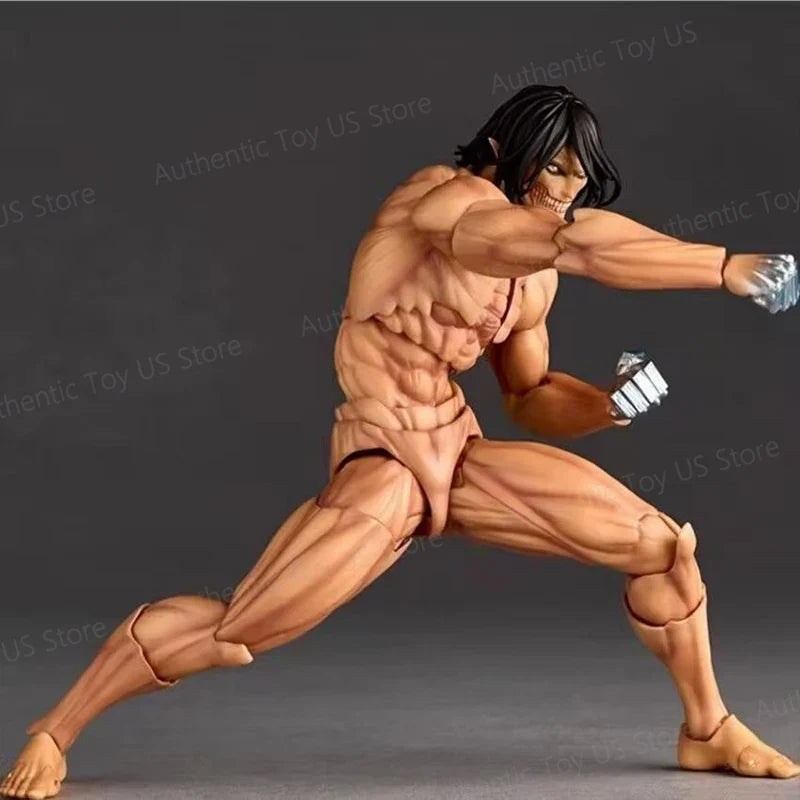 Attack on Titan Eren Jaeger Action Figure Revoltech Amazing Yamaguchi Eren Yeager Model Toys Figures Movable PVC Collection Doll