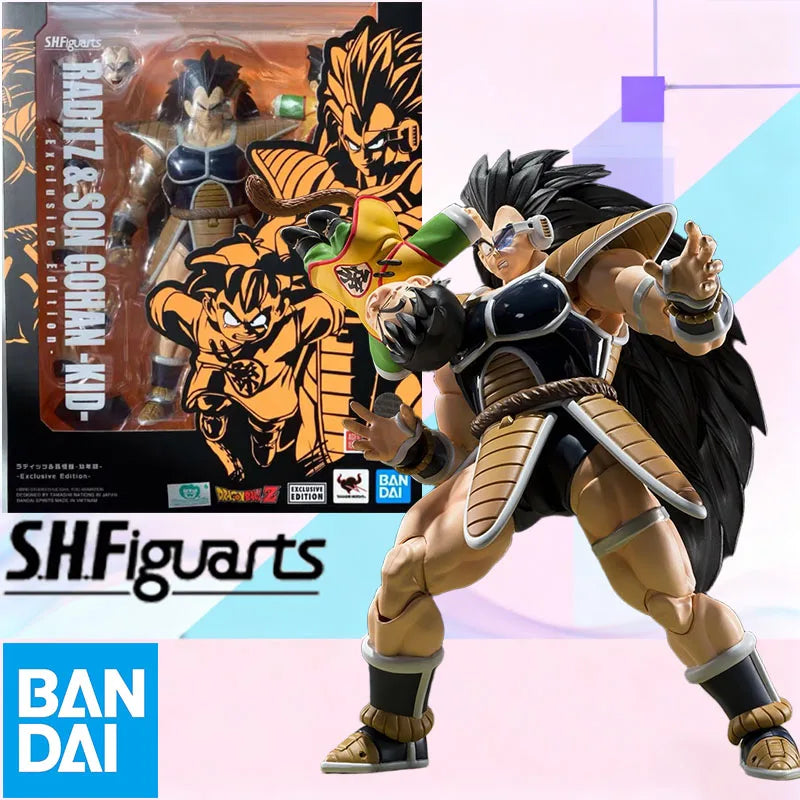 Auf Lager BANDAI Originalverpackung S.H.Figuarts DRAGON BALL RADITZ UND SON GOHAN KID SDCC SHF Actionfigur Modell Spielzeug Geschenk für Kinder