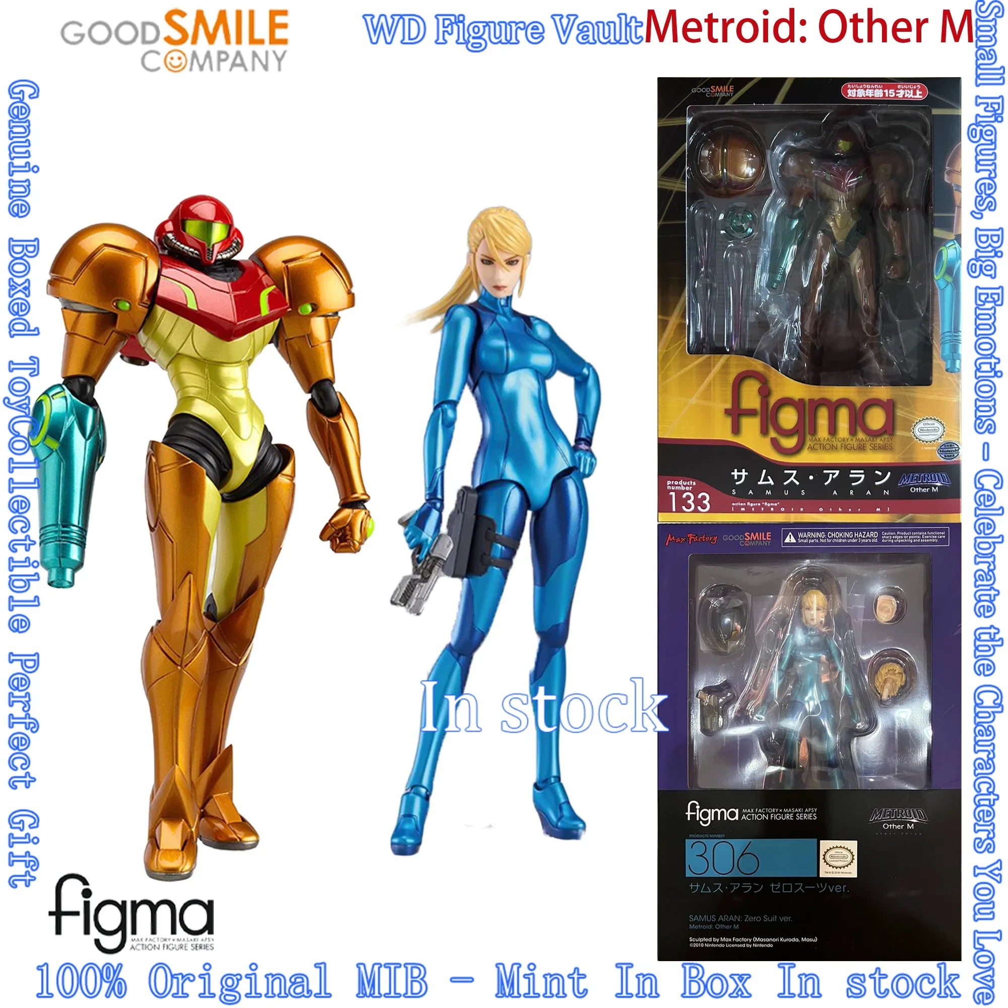 Auf Lager GSC GSAS Max Factory Figma 306 133 Metroid Other M Samus Aran - Zero Suit Version. Neue Lagerfiguren Originalverpacktes Spielzeug Geschenk
