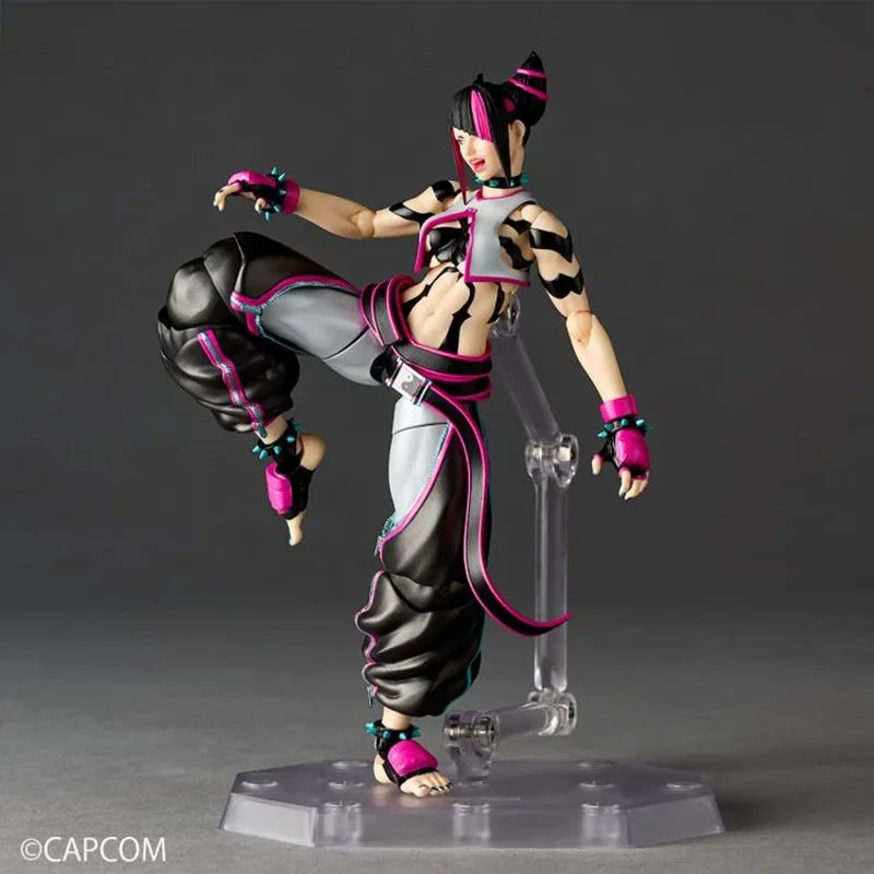 100% Original Kaiyodo Street Fighter 6 Juri Amazing Yamaguchi Revoltech Juri In Stock Anime Action Collection Figures Model Toys
