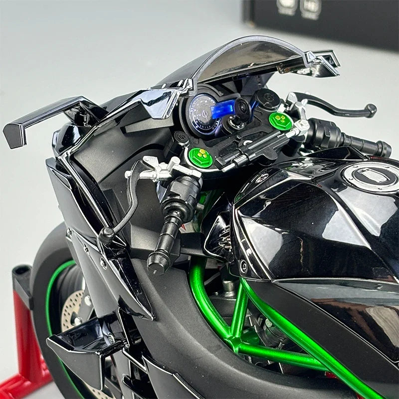 Spray 1:6 Kavvasaki Racing Ninja 500 H2R Motorcycle Simulation Sound Light   Fast And Furious Kid Gift Collection  value Display