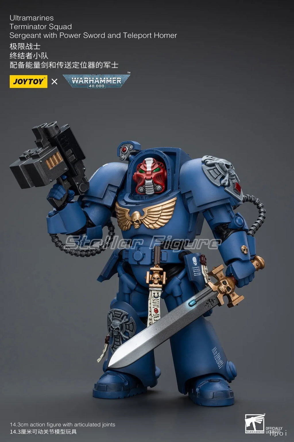 【SF】JOYTOY 1/18 Action Figure Ultramarines Terminator Squad Sergeant with Power Sword and Teleport Homer Model Gifts Ornaments
