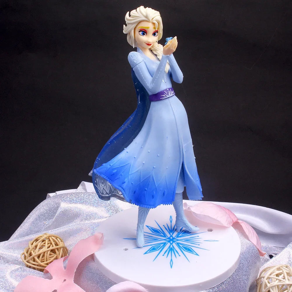 Disney Anime 19cm Frozen Elsa Model Action Figures Cartoon Anime Dolls Kid Toy Girl Gift