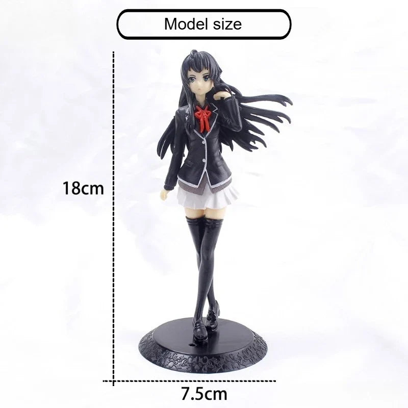 18CM Anime My Teen Romantic Comedy SNAFU Figure Yukinoshita Yukin Stand Animation Model Toys Gifts Collection Decoration PVC