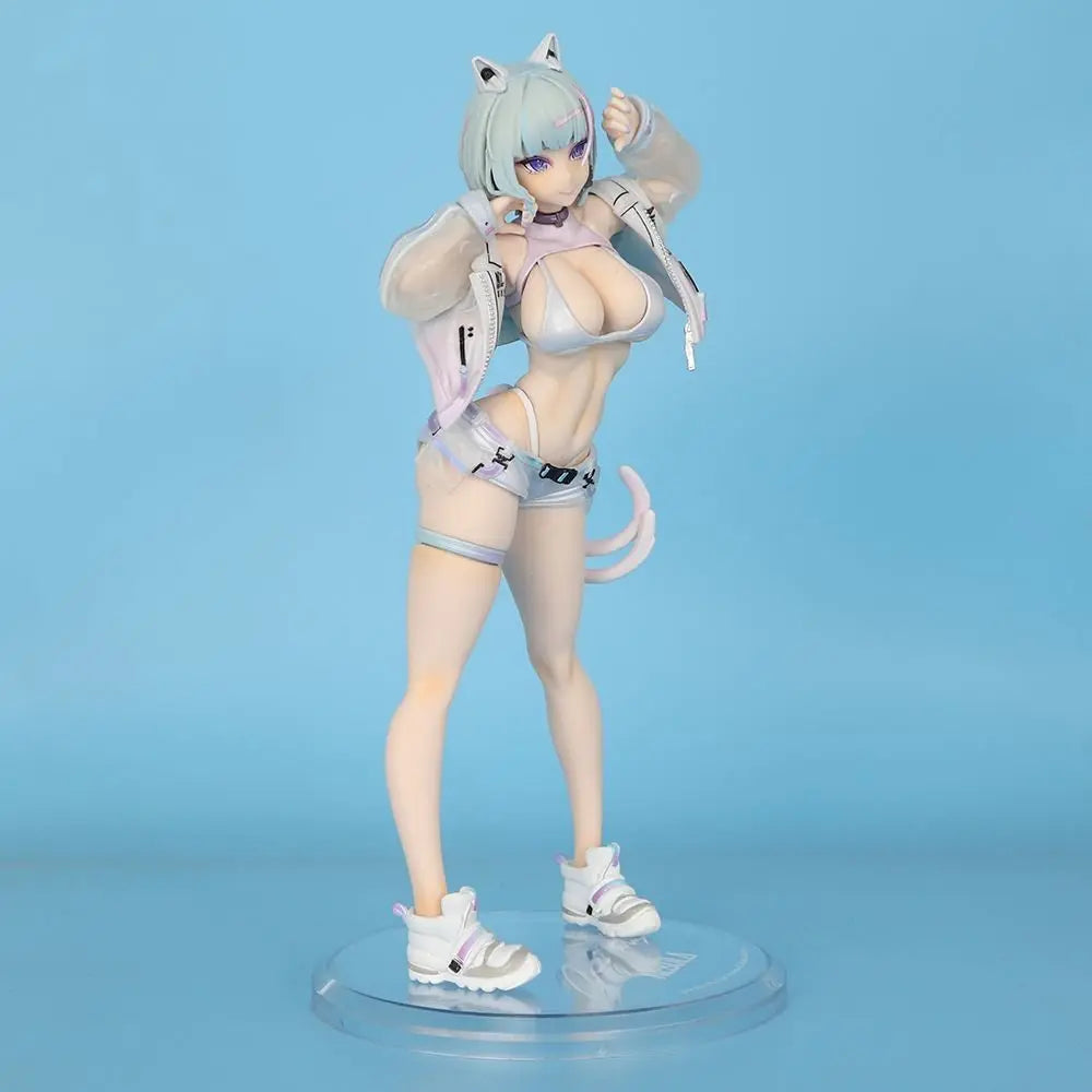 Premium Anime Cyberpunk Style Future Cat Ear Girl Statue PVC Desktop Decoration Collectible Gift For Anime Otaku Fans