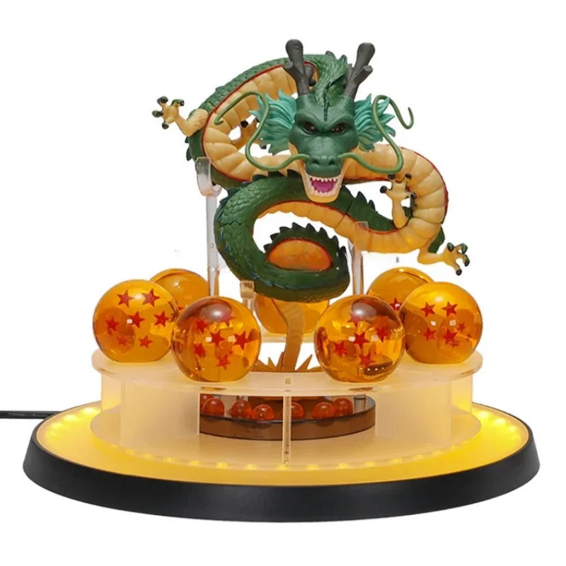 DBZ Anime Shenlong Figures Set Esferas Del Dragon and 7 Stars Dragon Crystal Balls 3.5cm Shelf Figurine Collection Model Toys