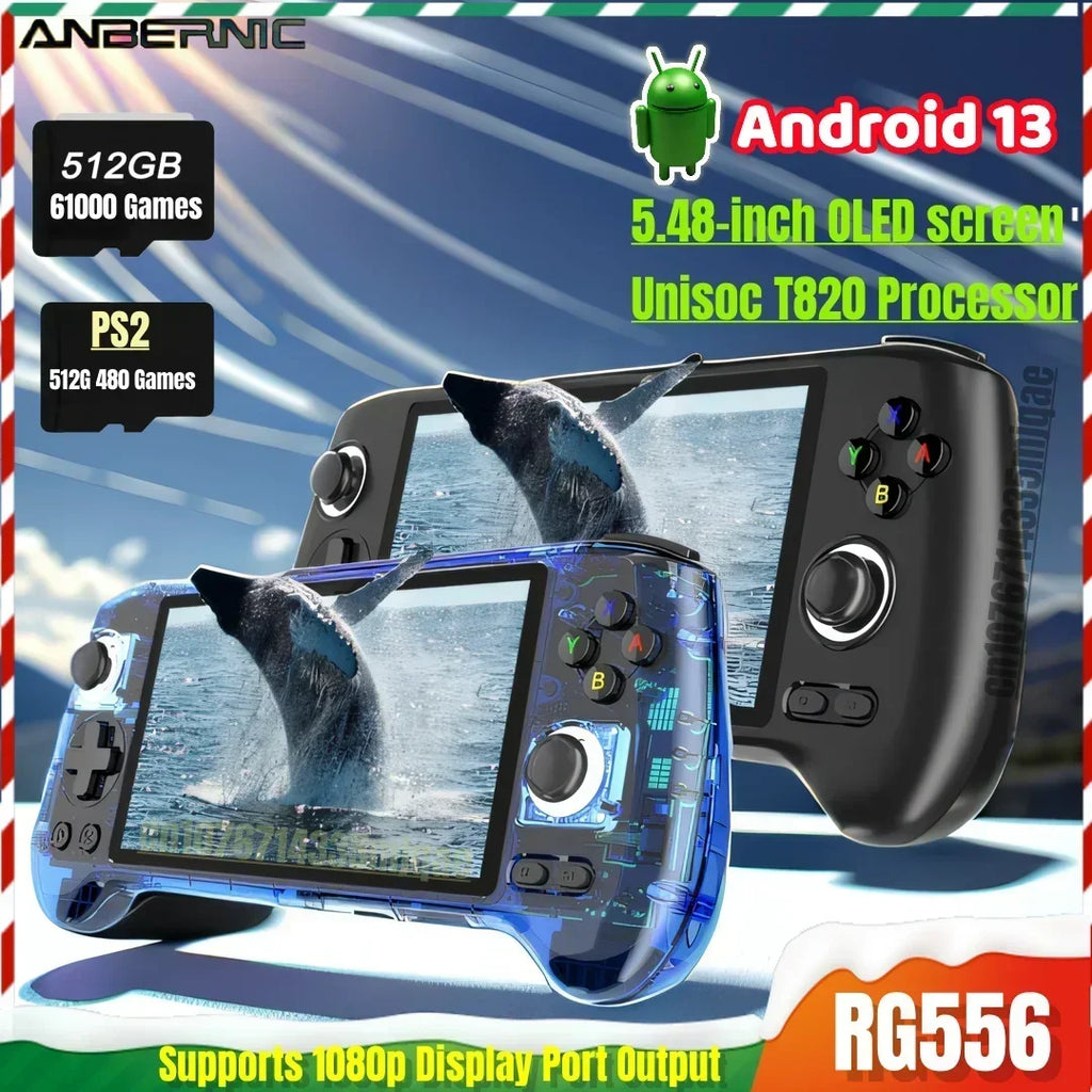 ANBERNIC RG556 Handheld Game Console 5.48-inch AMOLED Screen Android 13 Retro Game 1080*1920 Resolution 8GB LPDDR4X PS2 RG 556