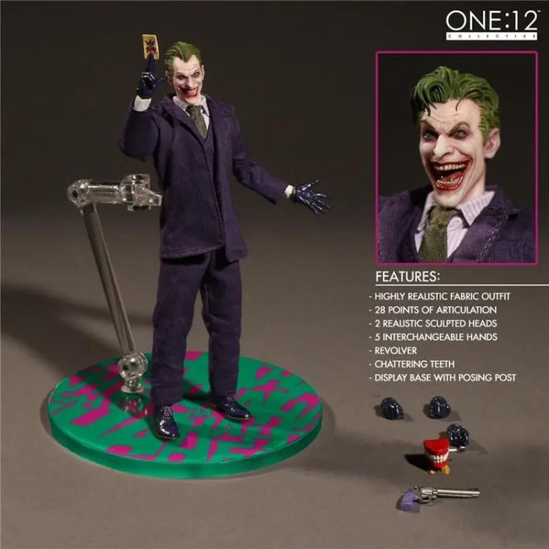 1:12 16cm Dc Comics Joker Scale Articulated Action Figure Collectible Model Superhero Desktop Display Birthday Gift for Fans