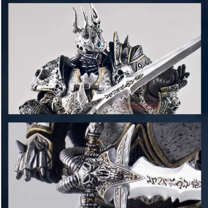 World of Warcraft Action Figure Lich King Arthas Death Knight Standing Frostmourne Model Animation Desktop Dolls Gift Kids Toys