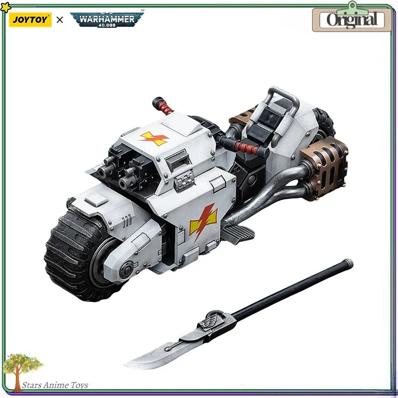 【Pre Sale】Original JOYTOY 1/18 Action Figure Warhammer 40000 White Scars Raider-pattern Combat Bike Model Toy Collection