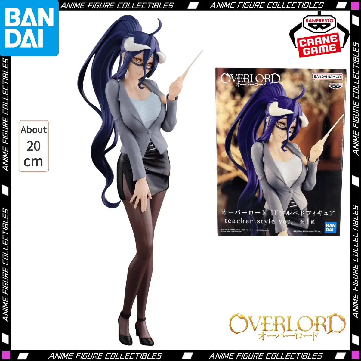 Original BANDAI NAMCO BANPRESTO Albedo Figure Teacher Style Ver. Overlord Anime Action Figures PVC Model Gifts Collectible Toys