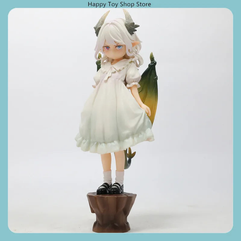 18.8cm Angry Dragon Girl White Standing Pose Anime Figure Model Statue