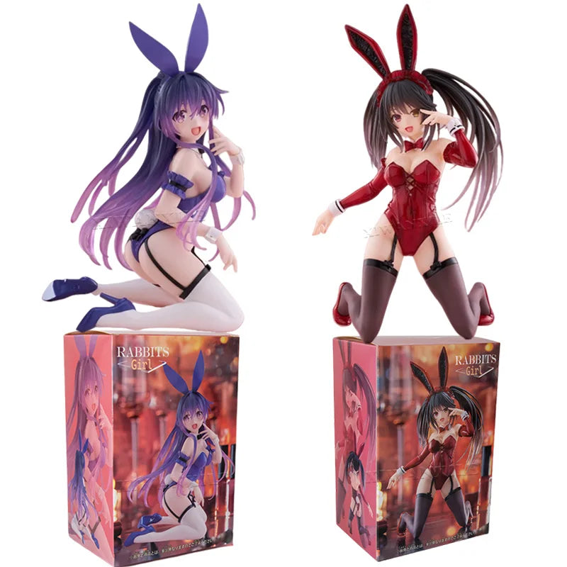 18cm Date A Live V Yatogami Tohka Anime Figure Kurumi Tokisaki Bunny Girl Action Figure Yoshino Figure Adult Model Doll Toy Gift