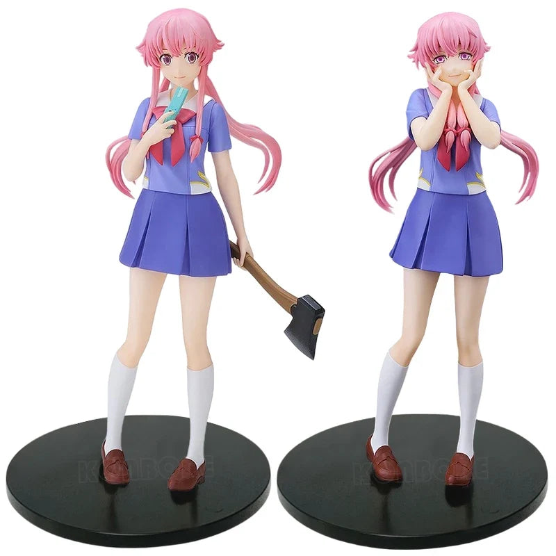 17cm Pop Up Parade Future Diary Yuno Gasai Anime Girl Figure Mirai Nikki Gasai Yuno Action Figure Collection Model Doll Toy Gift