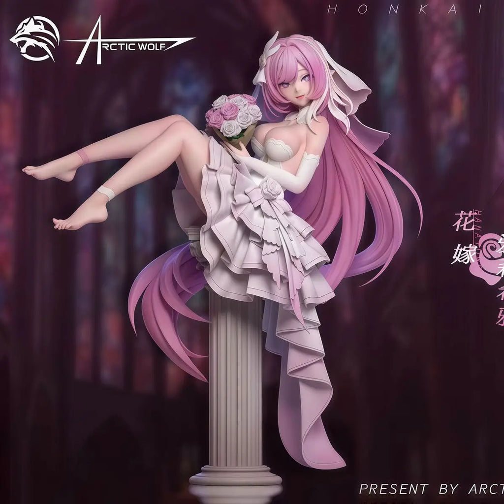 Vorbestellartikel, derzeit nicht vorrätigHeißer Verkauf Honkai Impact 3 Elysia Hochzeitskleid Ver. Anime-Mädchen-Figur Sammlermodell Schreibtischdekoration
