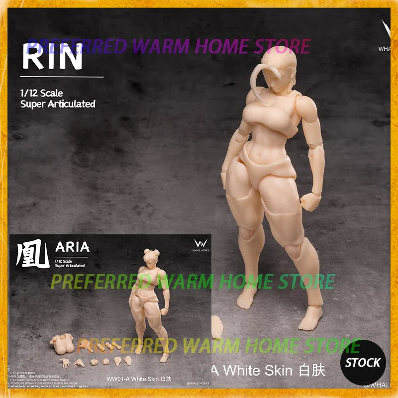 Auf Lager WHALE WORKS WW01/02 ARIA RIN WEIBLICHER KÖRPER Bewegliche Modell Spielzeug 1/12 Super beweglich Cammy White Chun Li