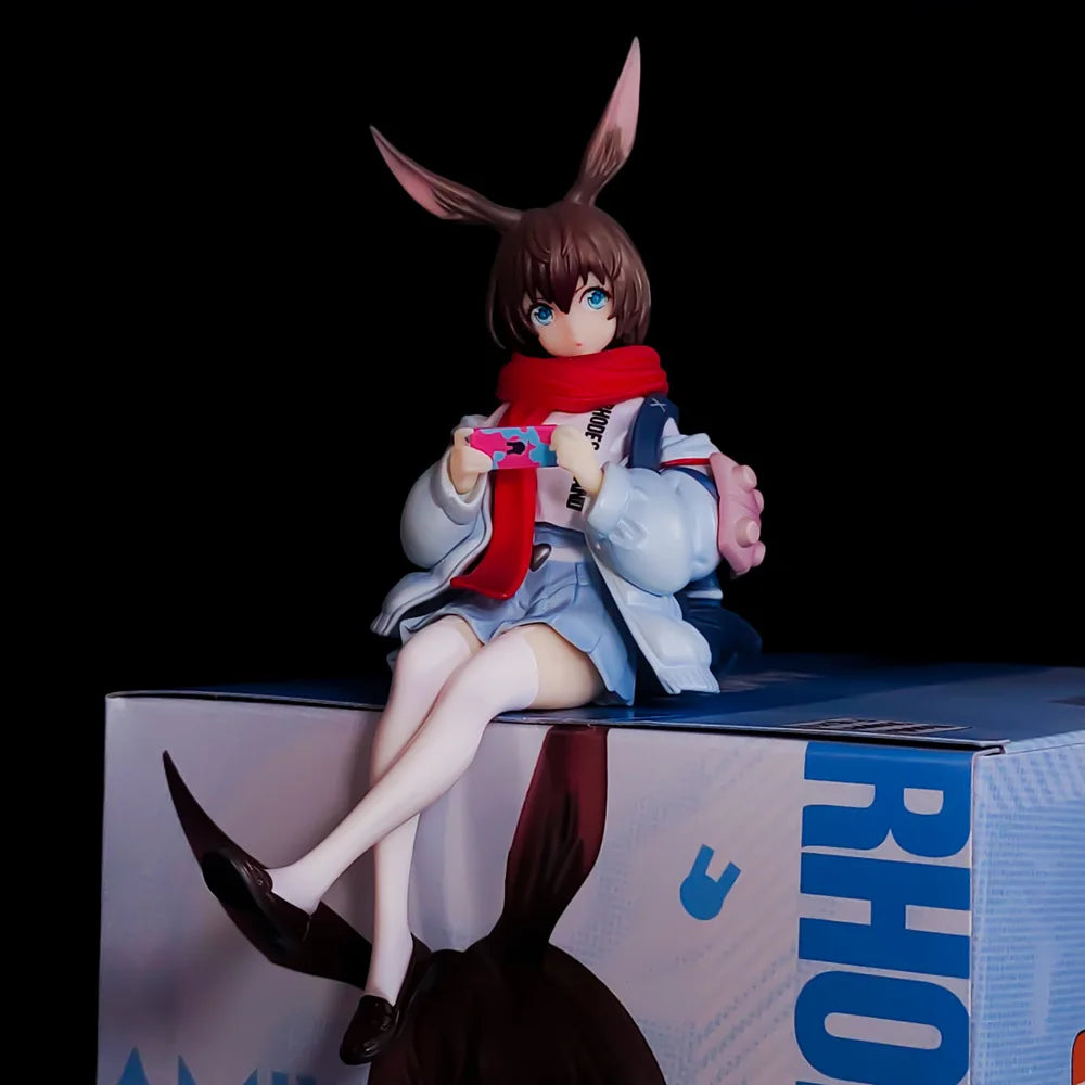 15CM Anime Figure Arknights Amiya Trendy Clothing Sitting Instant Noodle Press Energy Connection Model Toy Gift Action Figure