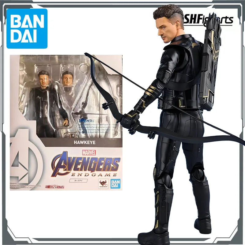 BANDAI Original S.H.Figuarts Hawkeye & Black Widow Anime Actionfiguren Spielzeug für Jungen Weihnachtsgeschenk Sammlermodell Ornamente