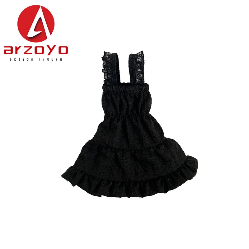 1/12 Scale Female Solider Lace Shoulder Strap Cake Skirt Dress Clothes Model Fit 6'' Ob11 Azone Figma Romankey Action Figure