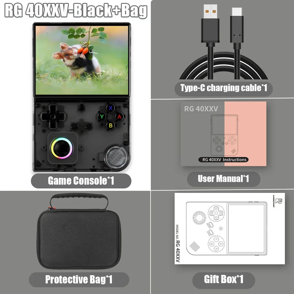 ANBERNIC RG 40XXV Retro Handheld Game Console 4.0 inch 640*480 IPS Screen Linux 64bit System With RGB Light 256G PSP 300+ Games