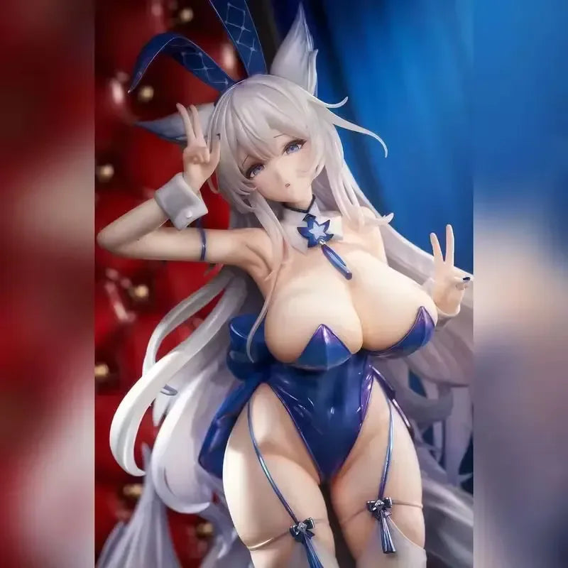 Azur Lane Shinano Dreams Of The Hazy Moon 1/7 Bunny Girl Gk Model Kit Translucent Skirt Twin Tails Anime Figure Decoration Gifts