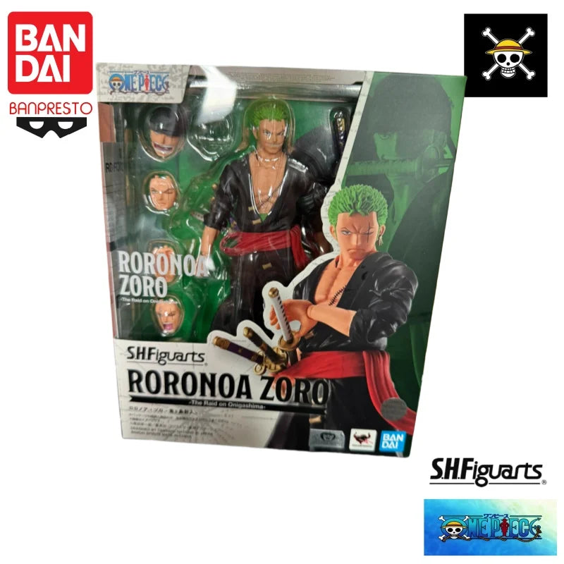 HOT Bandai Original In Stock One Piece Anime Shfiguarts Onigashima Raid Roronoa Zoro Model Action Figure Brand New Boxed Garage