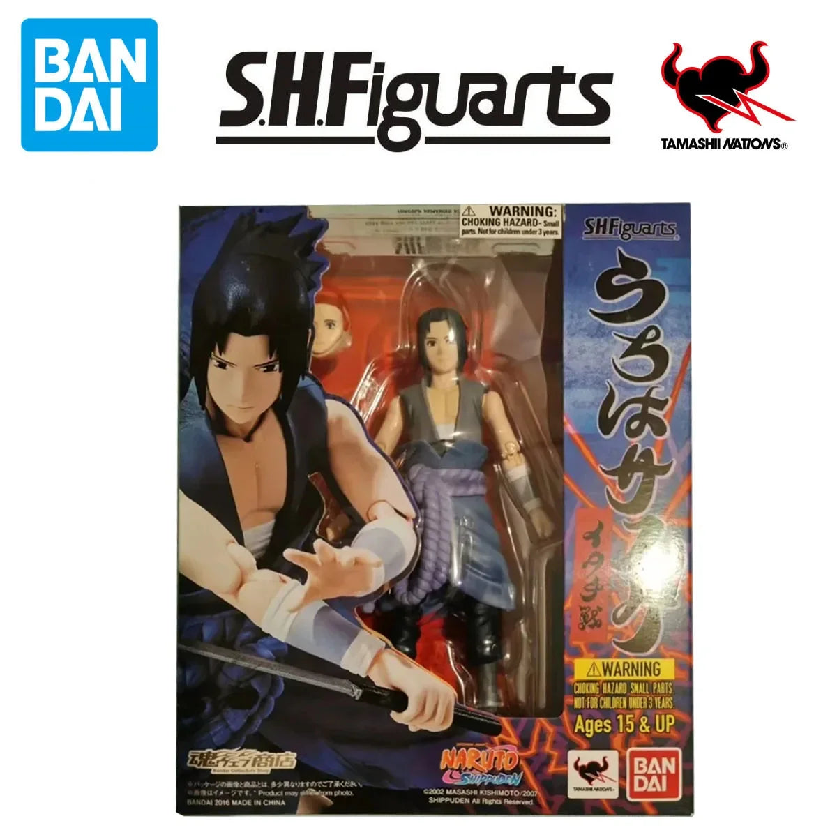 In stock Original Bandai S.H.Figuarts Naruto Uchiha Sasuke (Itachi Battle) Model Decoration Action Figure Toy Collection Gift