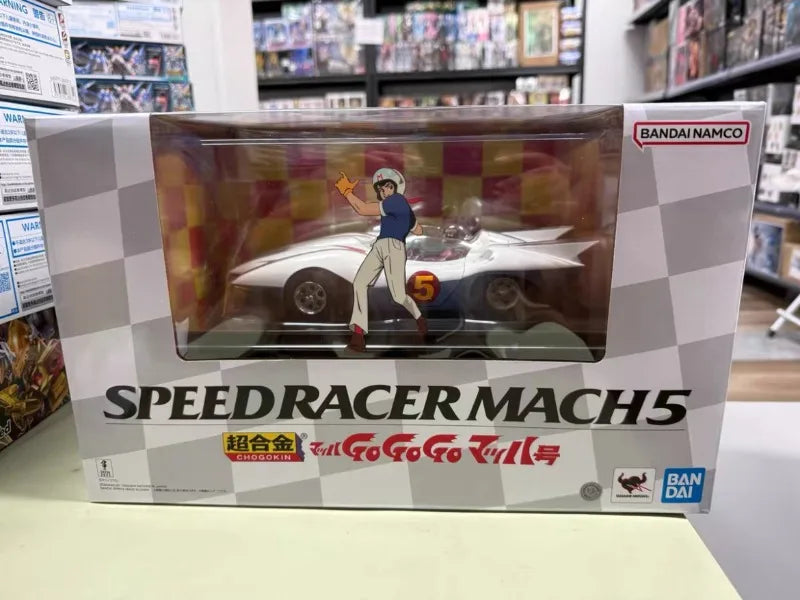 100%Original in Stock Bandai Superalloy Speed Racer Mach GoGoGo Mach 5 Anime Character Assemble Toy Model Ornaments Collection