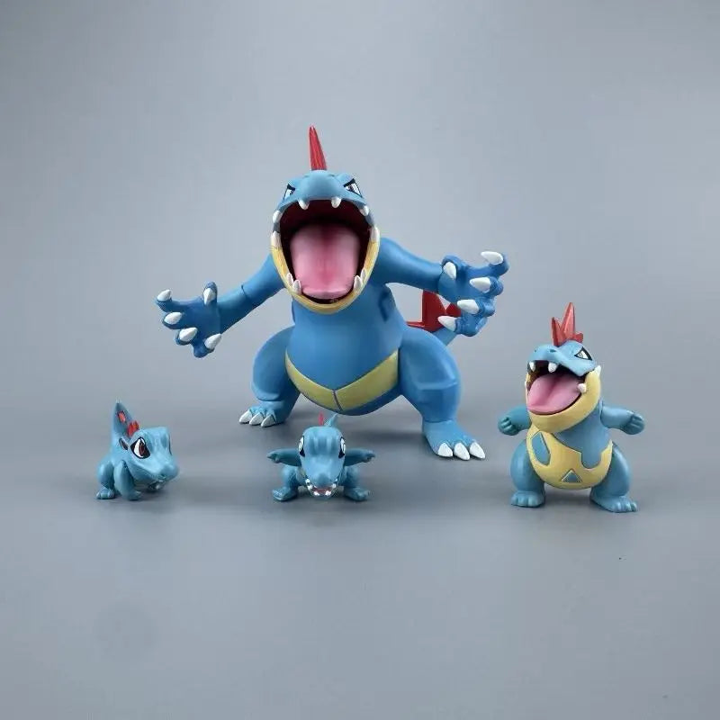 Neue Pokemon Cartoon Anime Action Figur Totodile Tyracroc Impergator Desktop Statue Modell Spielzeug Geschenk Sammlerstück Handgemachte Kunst
