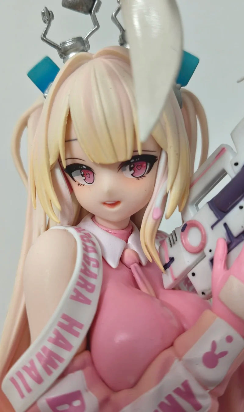 Superbunny Pink Anime Statue Cute Girl Figurine Trendy Decorative Collectible Artwork High-Quality Handmade Gift For Girls