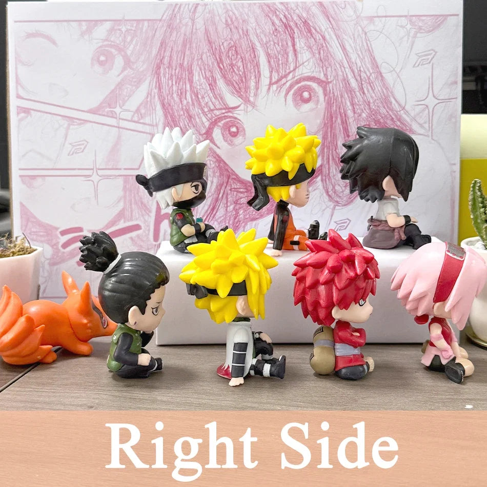 Popular Naruto Anime Figures Kakashi Action Figures Q Version Models Cute Sasuke Itachi Figures Car Decoration Accessories Toys