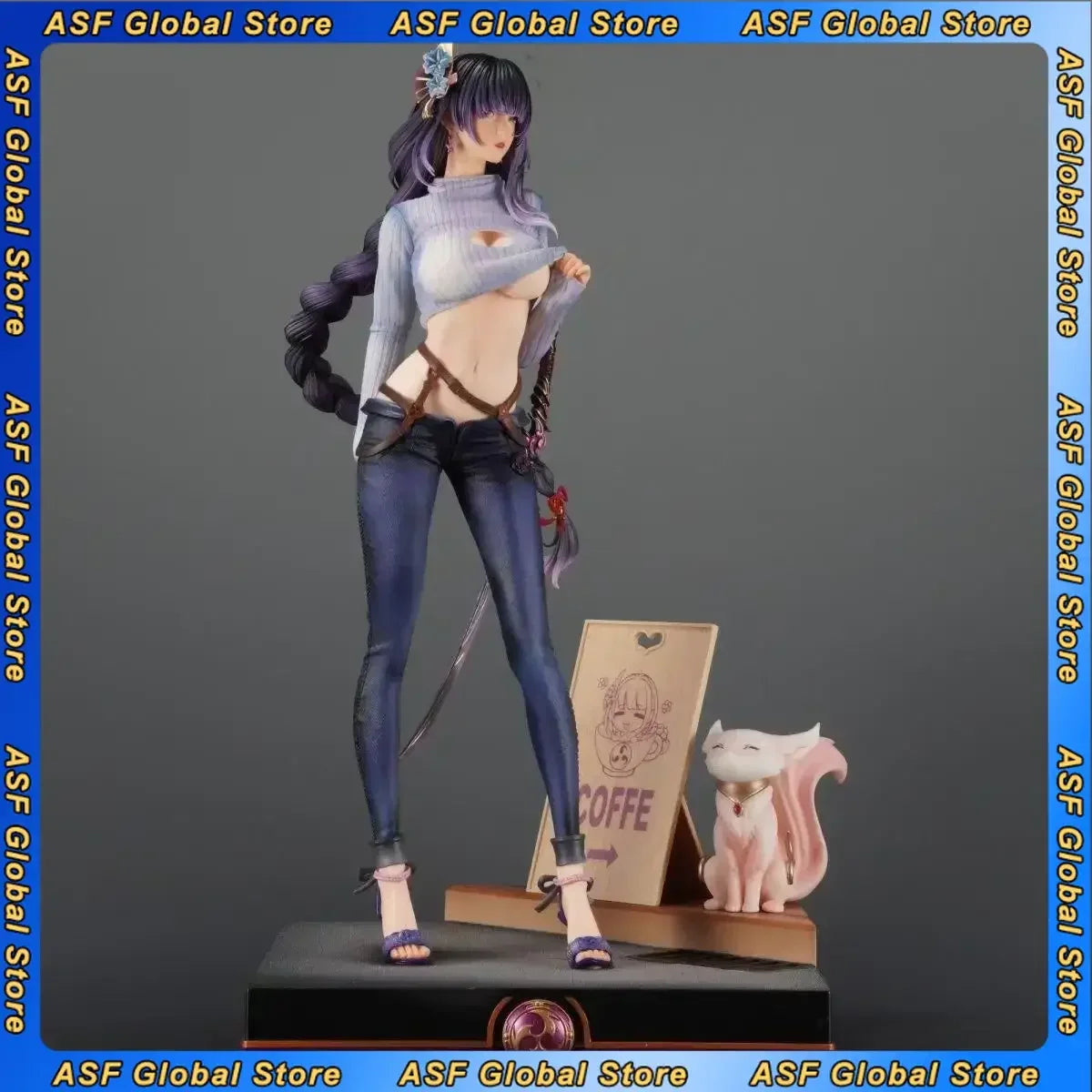 51cm New Genshin Impact Anime Figure Raiden Shogun Peripherals Model Beautiful Girl Statue Desktop Ornaments Birthday Gifts Toys