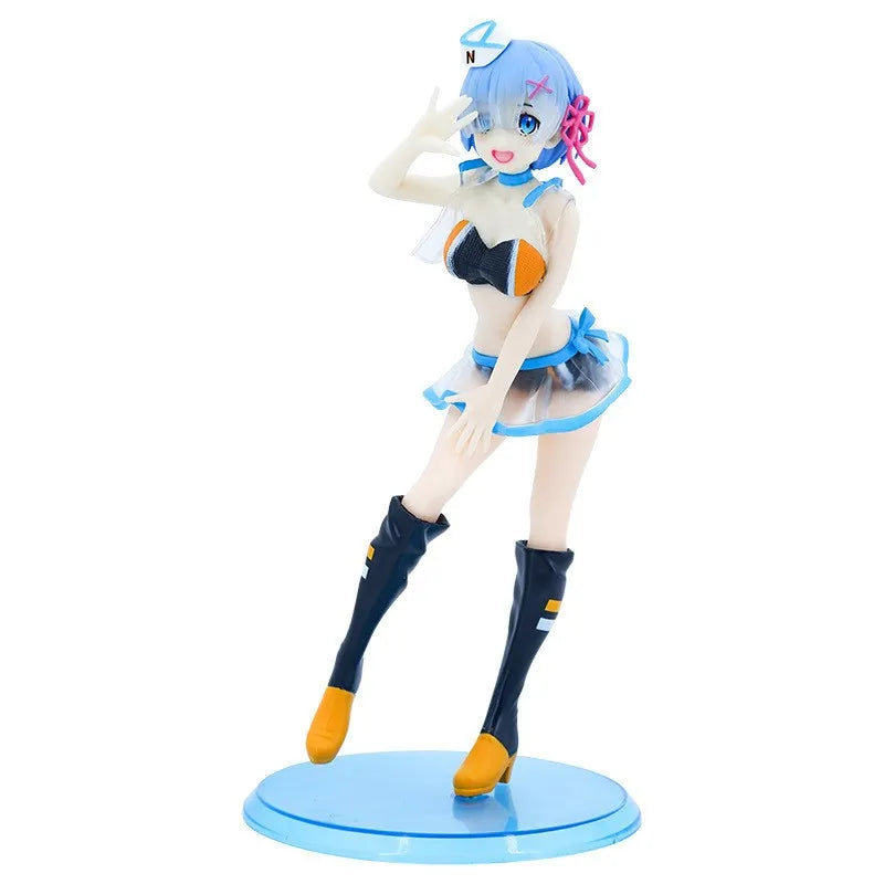 Anime Figure RE: Zero-Starting Life in Another World Rem Raise A Placard Figure Racing Uniform Figure Toy Gift Collection Action
