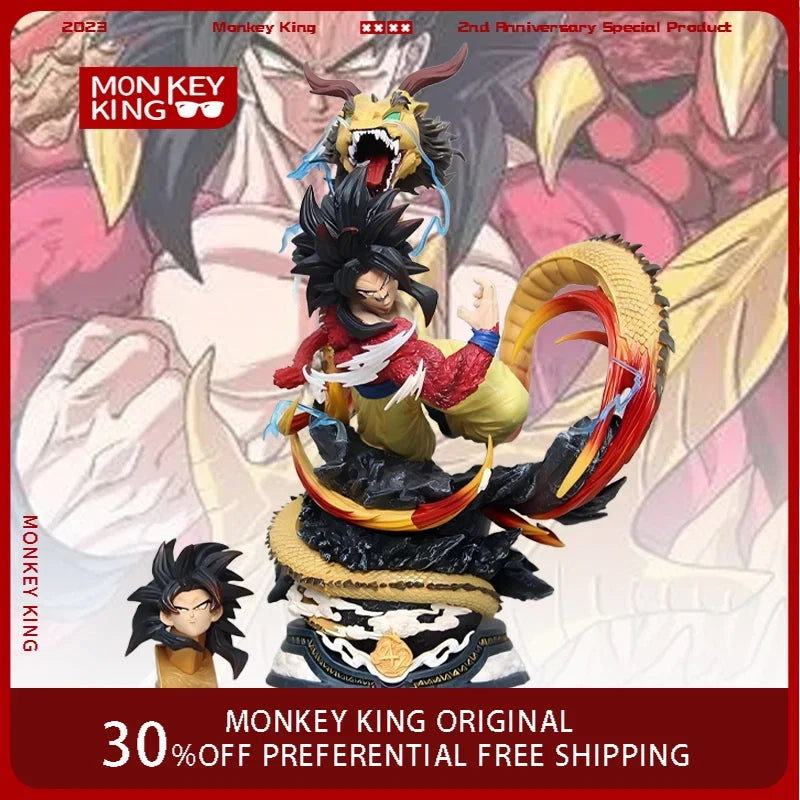 45cm Dragon Ball Figure Son Goku Super Saiyan Double-headed Eagle Anime Collectible Model Desktop Ornaments Holiday Gifts Toys