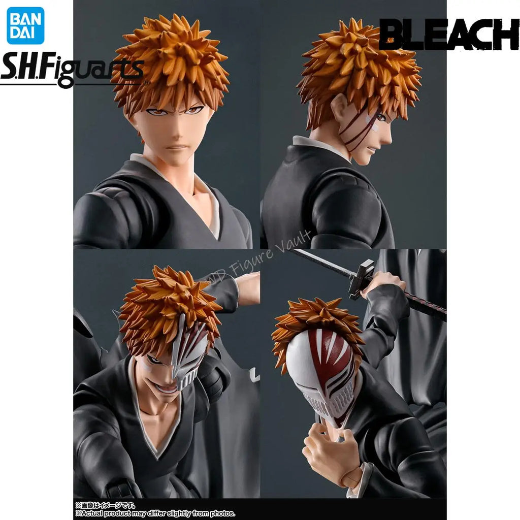 In stock Bandai  S.H.Figuarts Ichigo Kurosaki - Getsuga Tensho 15.5CM PVC Figure Highly Detailed Collectible Model Toy Gift