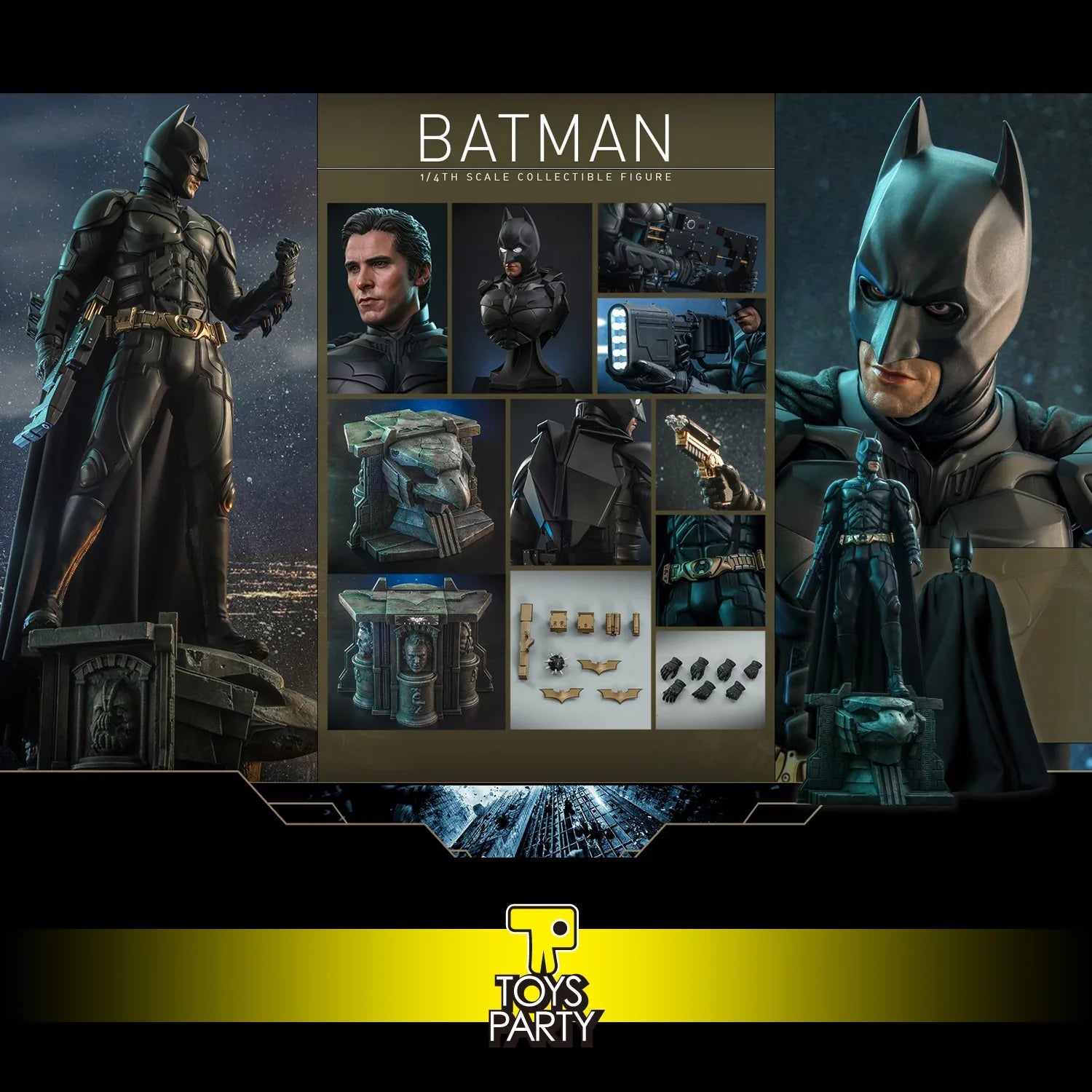 [In Stock] HotToys HT 1/4 QS019 "Batman Trilogy" Batman Batman Standard Edition Mobile Soldier Set Model Figure Toy Collection