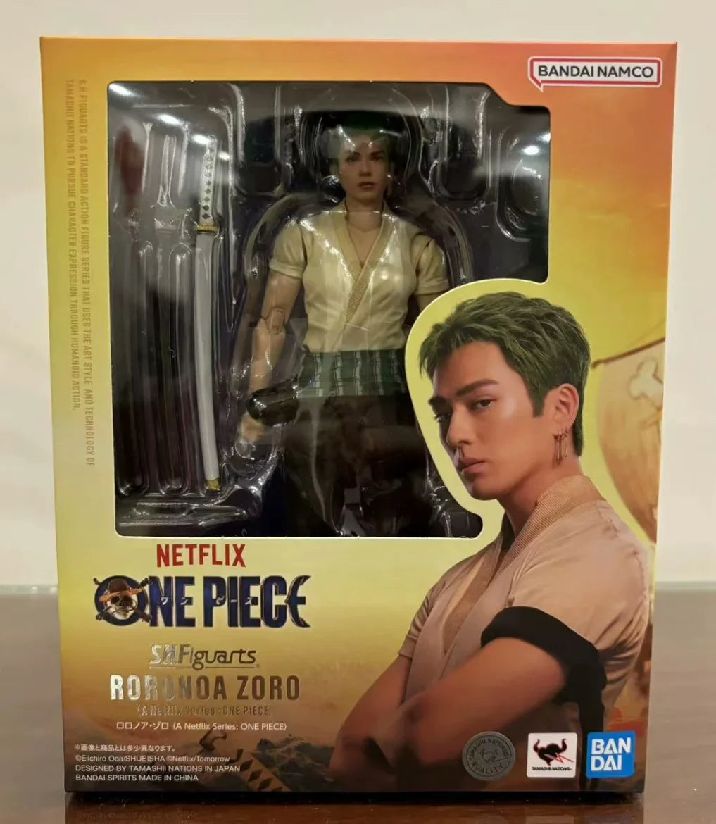 Auf Lager Original BANDAI SHFiguarts Monkey D Luffy Roronoa Zoro Nami Figur Action Anime Netflix: One Piece Modell Echtes Spielzeug