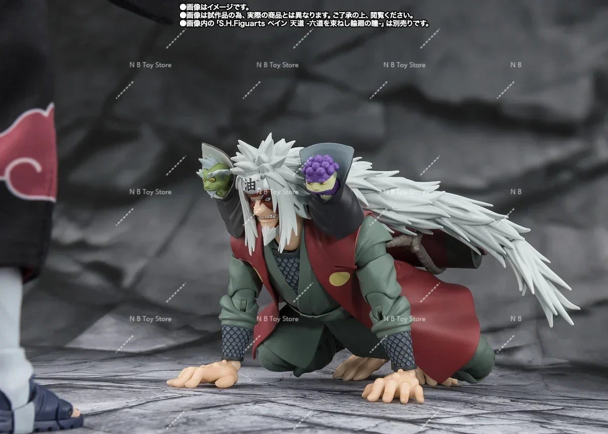 Original Bandai Naruto S.H.Figuarts JIRAIYA Hidden Leaf Heroic Master Sage Mode Sage Set PVC Figure Action Toys Collection Model