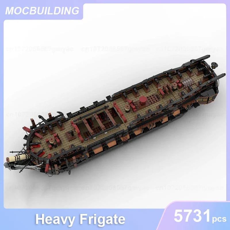 Heavy Frigate Model MOC Building Blocks DIY Assemble Bricks Military Transportation Educational Creative Xmas Toys Gifts 5731PCS