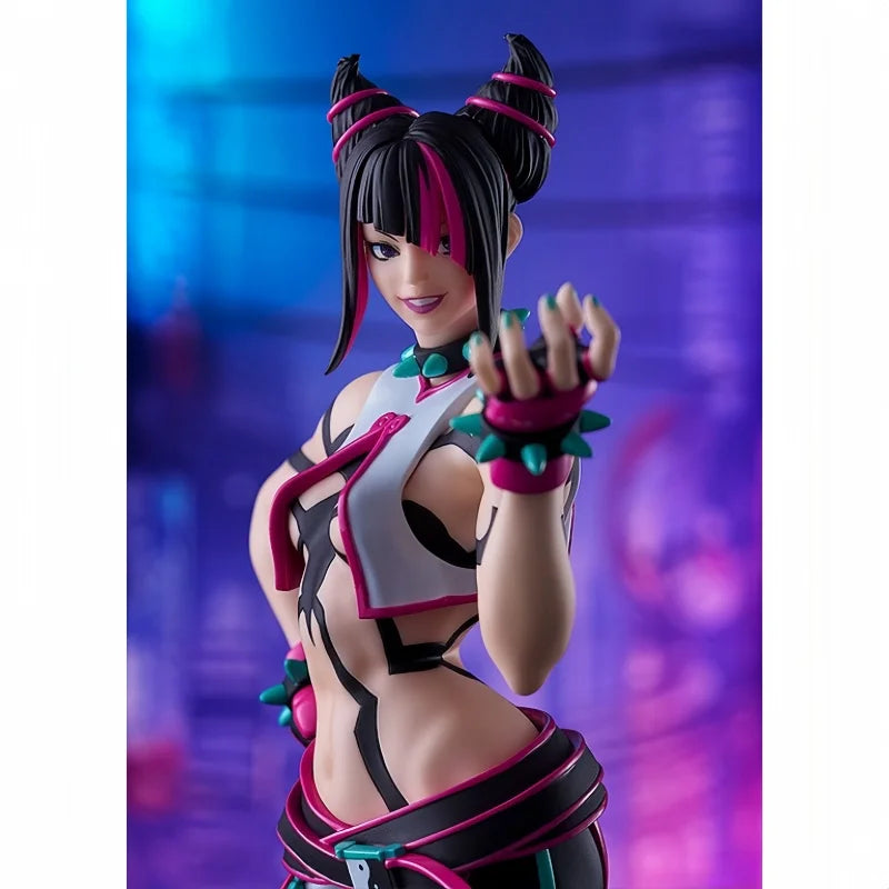 Original Anime Street Fighter Iv Megahouse Pop Up Parade Chun-Li Sf6 Ver. Han Juri Pvc Action Figure Toys Collector
